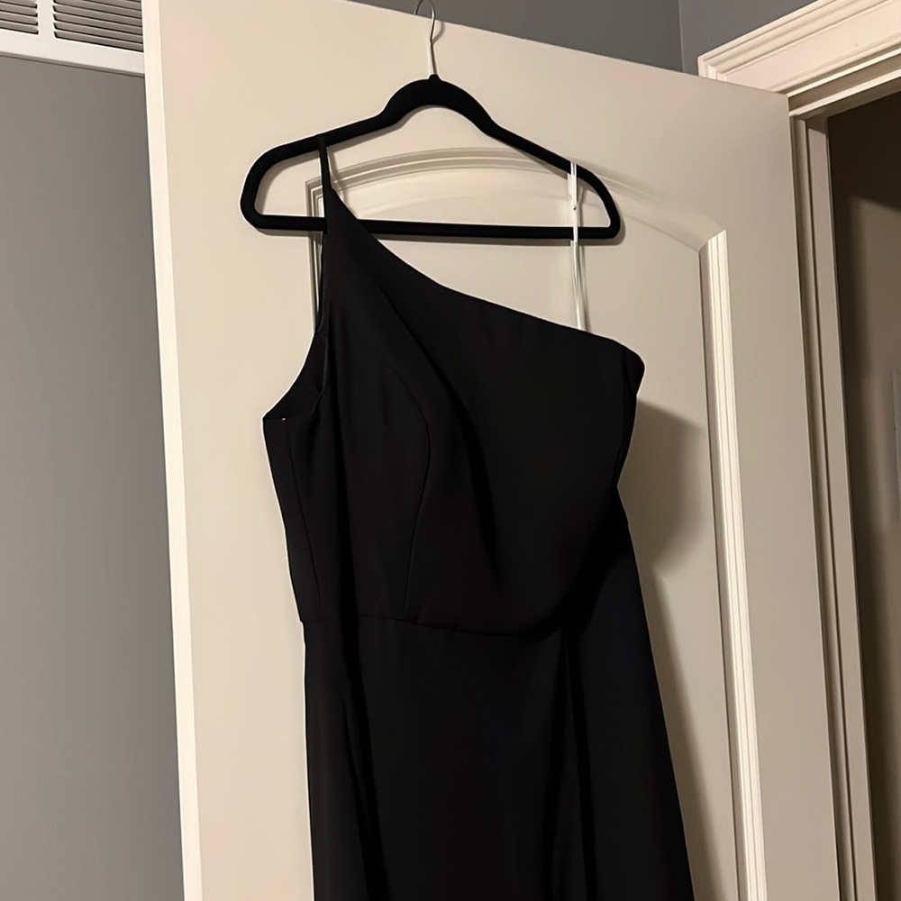 Black One Shoulder Bridesmaid Dress